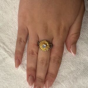 Gold and Silver Sunflower ring